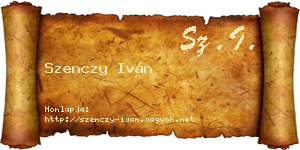 Szenczy Iván névjegykártya